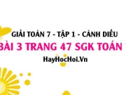 Giải bài 3 trang 47 Toán 7 Tập 1 SGK Cánh Diều